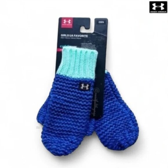 UNDER ARMOUR Girls/Youth UA Favorite Coldgear Mittens/Gloves - One Size - NWT - Picture 9 of 10